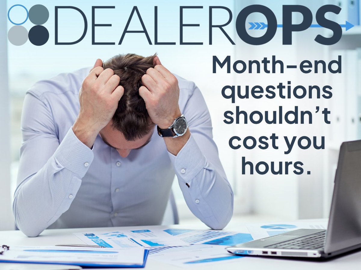 DealerOps's tweet photo. Month-end is almost here. So are the questions.

@DealerOps helps your team see what’s happening across every department and rooftop—and get to the details behind the numbers without piecing it all together by hand. 

#automotive #data #analytics #automotivereporting #GSD https://t.co/Q5KK7If7Zx