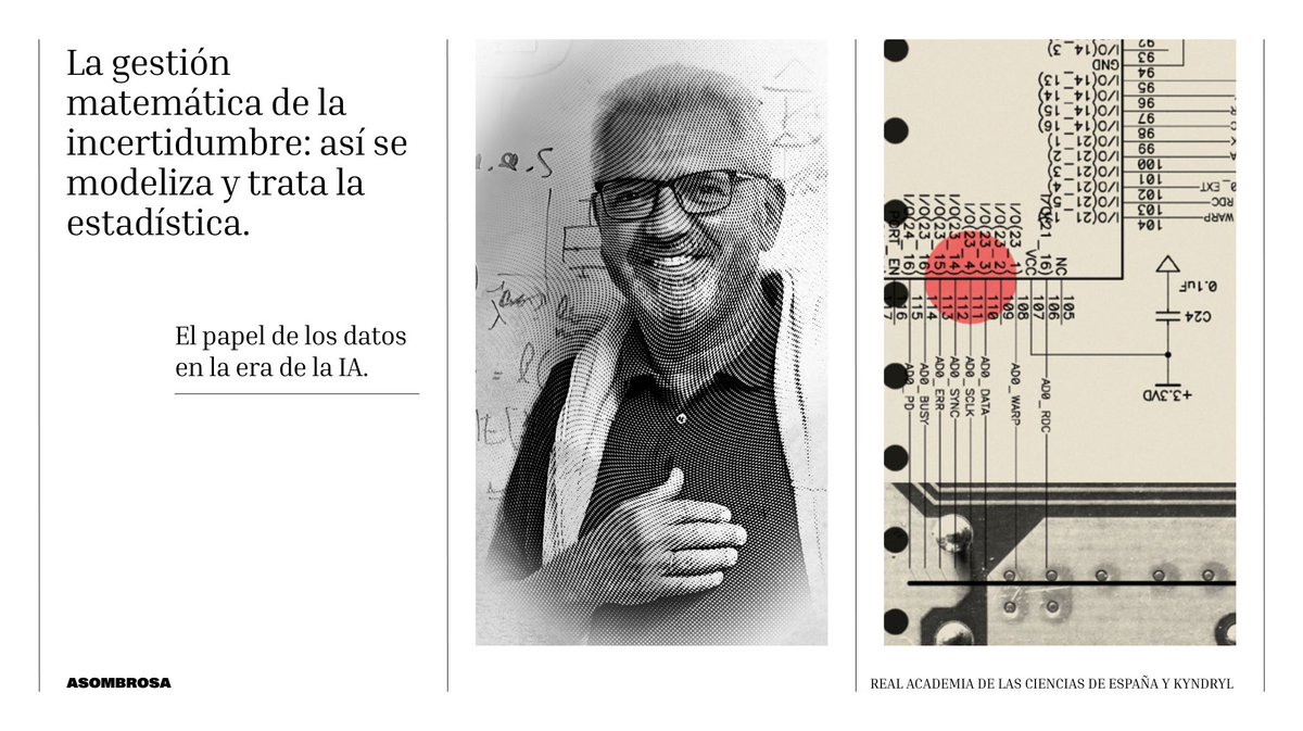 RACiencias's tweet photo. 🗣️ La tecnología médica podría dar un tratamiento personalizado al paciente
🗣️ Los datos son el petróleo actual

Wenceslao G. Manteiga es matemático y académico de la #raciencias @UniversidadeUSC 

➕https://t.co/1UzjkI4bAP https://t.co/mZRo3utF3k