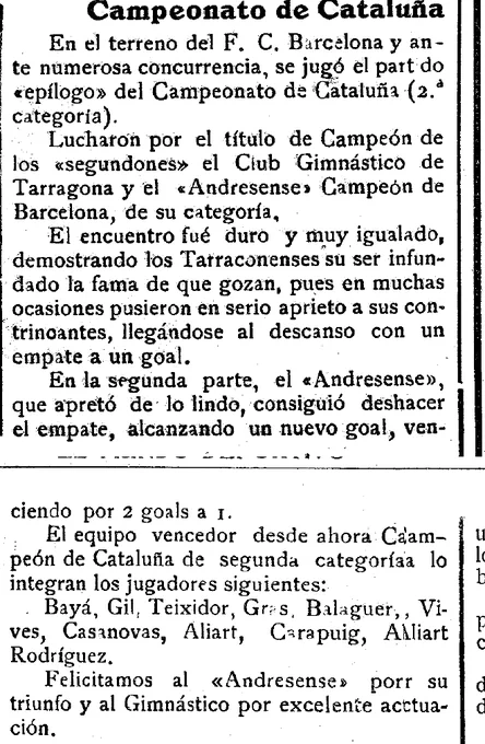 Captures d'època del diari "Mundo Deportivo"