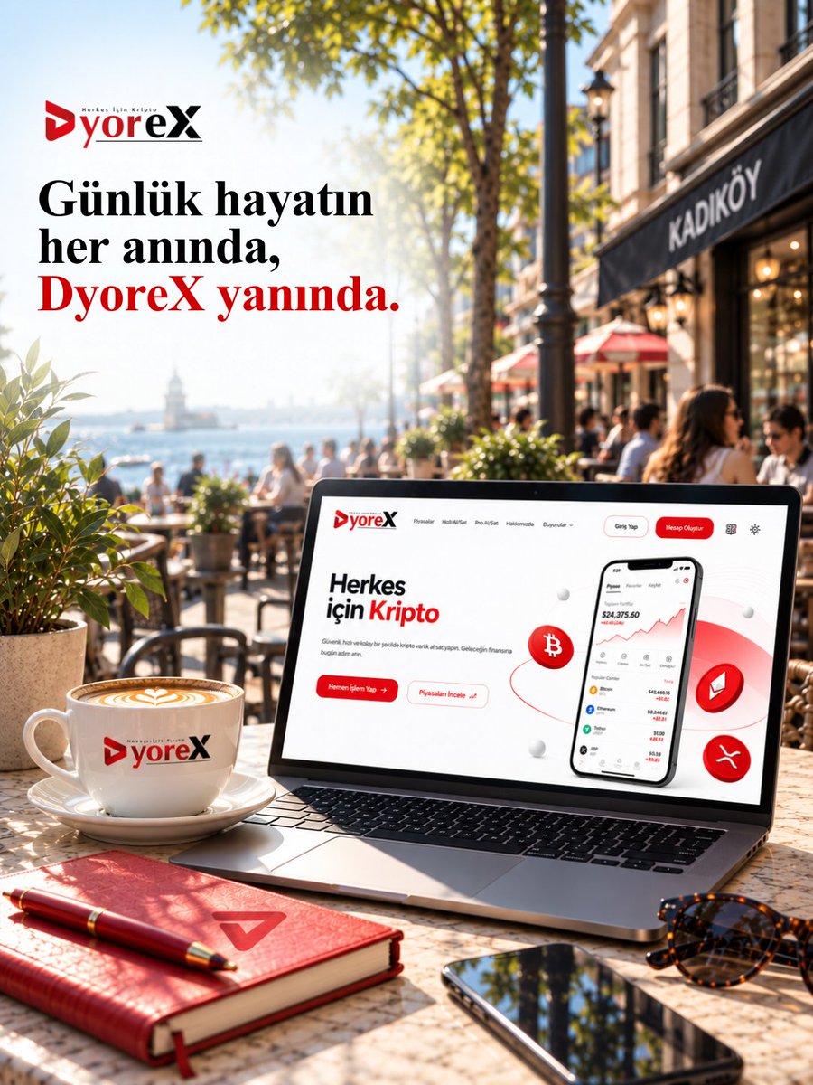 DyoreXcom's tweet photo. Bir kahve, biraz İstanbul, gündemde piyasalar. 📷

Dijital varlıkların hayatın her alanında daha görünür olduğu bir dünyada, DyoreX ile kripto piyasalarını günlük rutininizin içinde takip edin.

Günlük hayatın her anında, DyoreX yanında. https://t.co/mfAyT7w8UE