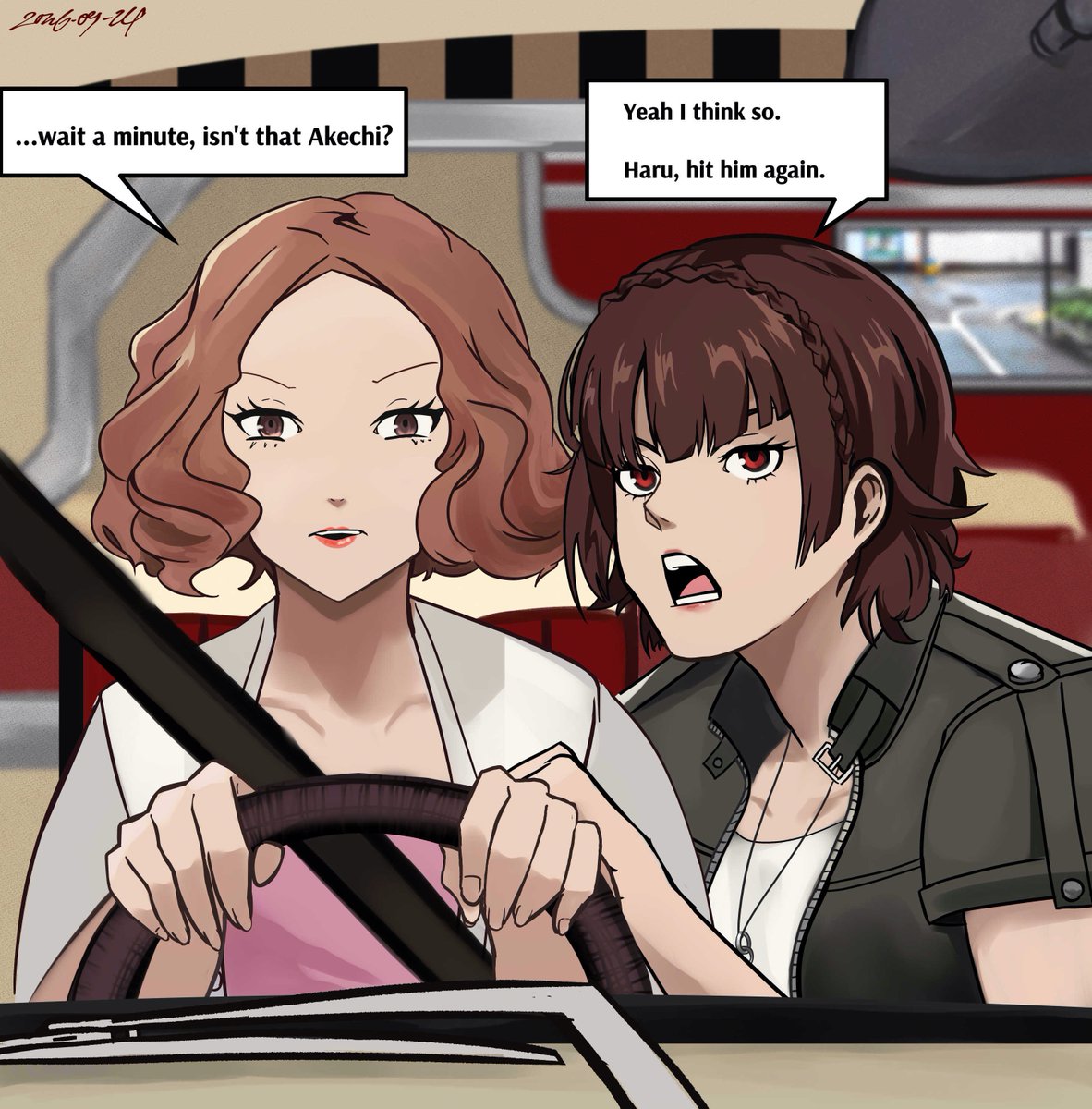 JudetheObscured's tweet photo. Don't worry, she only hit Akechi. https://t.co/qaqoVhJQO7