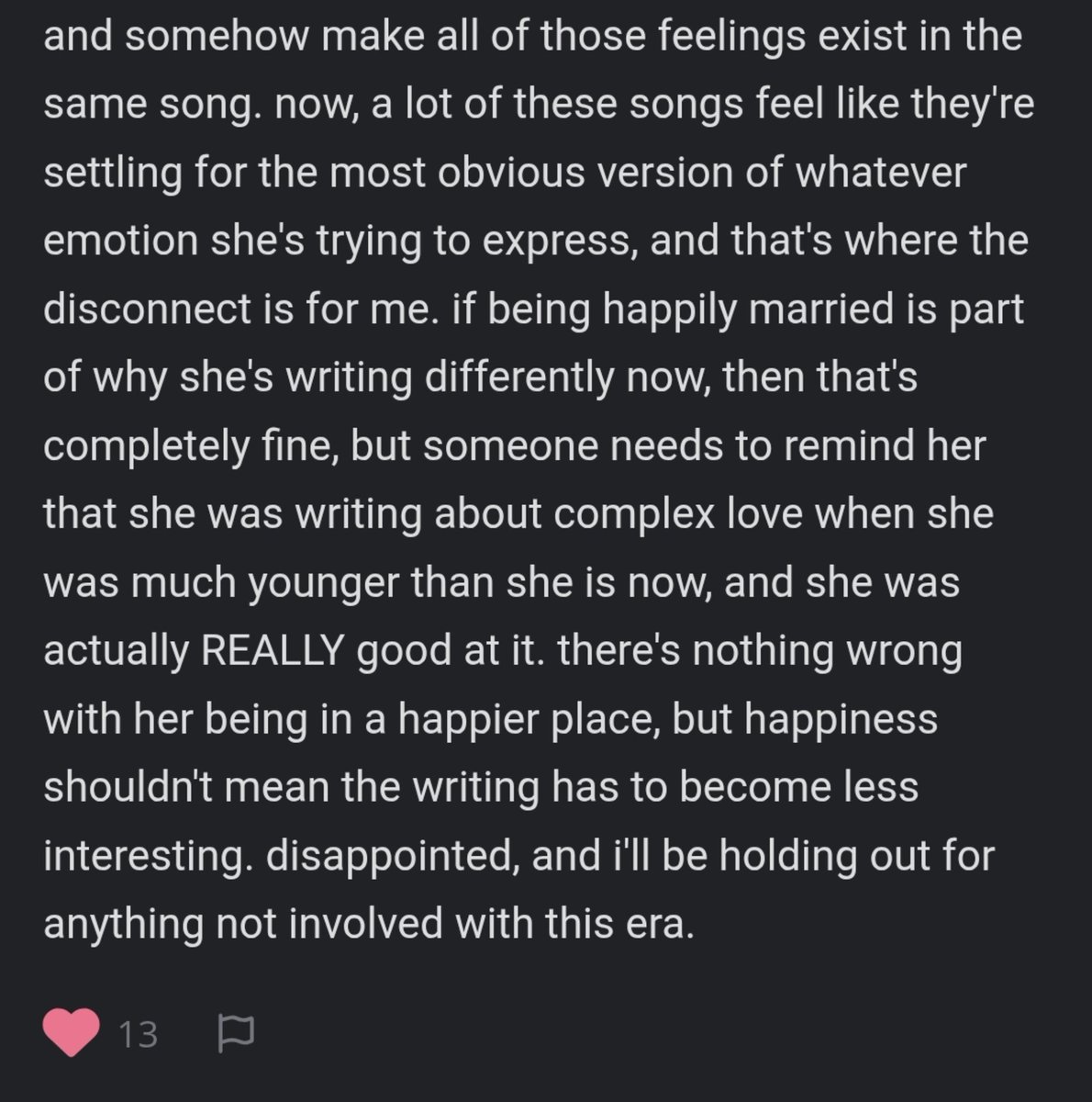 VaelisFox's tweet photo. i just saw this review on AOTY and i gotta say unfortunately i totally agree https://t.co/z5j54Kwz91