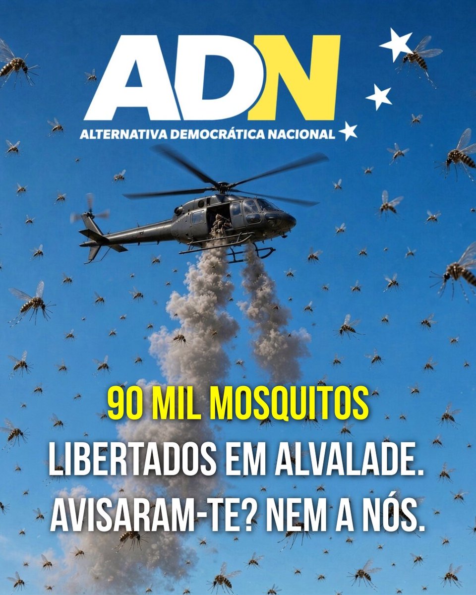 BrunoARFialho's tweet photo. 🦟 Foram libertados 90 𝗺𝗶𝗹 𝗺𝗼𝘀𝗾𝘂𝗶𝘁𝗼𝘀 na freguesia de Alvalade, em Lisboa.
Alvalade já recebeu três largadas de 30 mil mosquitos, a 10 de Setembro, numa data intermédia, e agora a 24 de Setembro.
Apenas esta última é que foi divulgada, mas pela comunicação social.
O ADN pergunta o que ninguém explica:
❓ Porquê esta freguesia e não outra?
❓ Há alguma situação de saúde pública nesta freguesia que nos estão a esconder?
❓ Onde estão os resultados da monitorização dos primeiros 60 mil mosquitos? Ou isso também não se divulga?
❓ Isto tem alguma coisa a ver com o lixo acumulado e a má gestão de resíduos em Lisboa? 
Perguntas simples. Enviámo-las à CML. Aguardamos resposta, se é que vem.
O melhor é que a CML diz que estes mosquitos não picam. E tu, acreditas?

#ADN #Lisboa #Alvalade #SaúdePública #CML