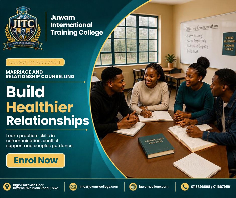 juwamcollege's tweet photo. Learn practical skills in communication, conflict support and couples guidance with JITC’s Marriage and Relationship Counselling course.

Enrol now.
📞 0116896898 / 0116667959
🌐 https://t.co/J5wsSf2BSb
#JITC #Counselling https://t.co/uiaiTHGkcC