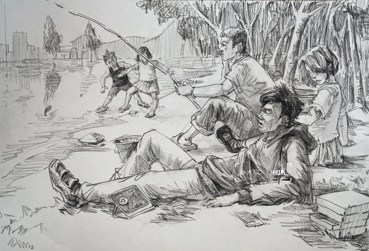 NeilBonatti's tweet photo. Lying on the grass and drawing the sky – a 10-minute outdoor sketch session turned my ordinary afternoon into a little private art adventure https://t.co/BIrlj1joP3