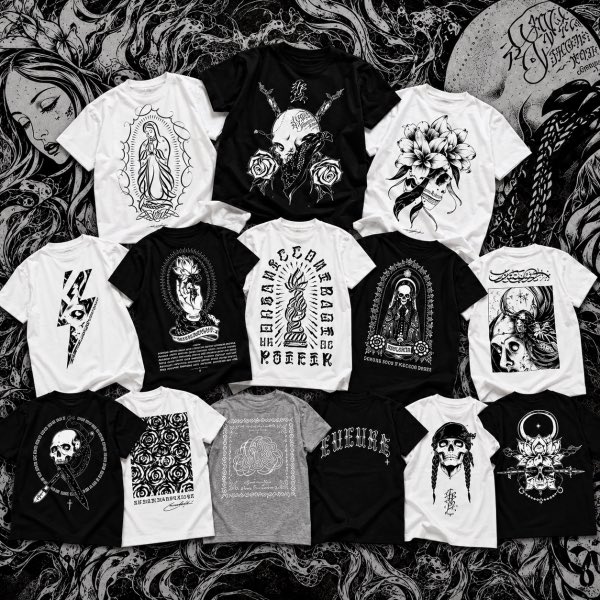 FUUDOBRAIN's tweet photo. USUGROW MERCHANDISE　一般販売開始。
FUÜDOBRAINに、USUGROWのMERCHANDISEが入荷しました。
 
長年にわたり、独自の線と思想を貫き続けてきたUSUGROW。
スカル、花、祈り、死生観。 繊細なラインと緊張感のある余白。 一目でそれと分かる世界観を、Tシャツという最も日常的なフォーマットへ落とし込んだラインナップ。
FUÜDOBRAIN開業当初から公私ともに長い付き合いがあり、これまでも作品をスポットで紹介してきましたが、今回より正規取扱として本格展開。
 
予約期間を経て、いよいよ店頭・オンラインストアで一般販売開始。
昔からUSUGROWを知っている人には、その「現在」を。 初めて触れる人には、その入口を。
流行に合わせて作られたものではない。 長い時間をかけて確立された線だからこそ、今見ても古びない。
 
USUGROW MERCHANDISE NOW AVAILABLE AT FUÜDOBRAIN.
各モデル、在庫がなくなり次第終了となります。

https://t.co/AfXFIsboAe

📍 東京都杉並区高円寺南4-29-12 カワベビル1F
🚃 高円寺駅から徒歩3分
🕐 13:00〜19:30（定休日水曜日）

🛍️ 公式オンラインストア⁠

https://t.co/JkE8leUhby