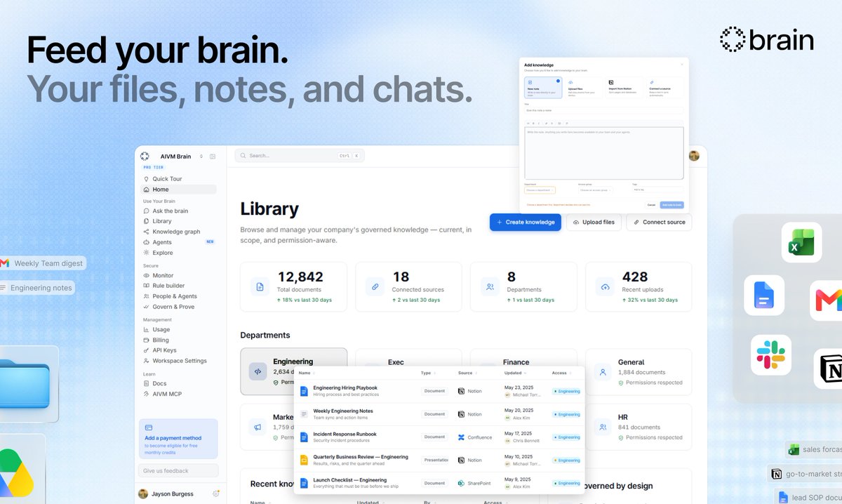 Heybrainio's tweet photo. Your company changes constantly.

Docs get edited, decisions change, permissions update.

Brain keeps that context current so your team and AI can work from what is true now, without losing the history behind it.

That is what company memory should look like. https://t.co/iLfbcgKlwg