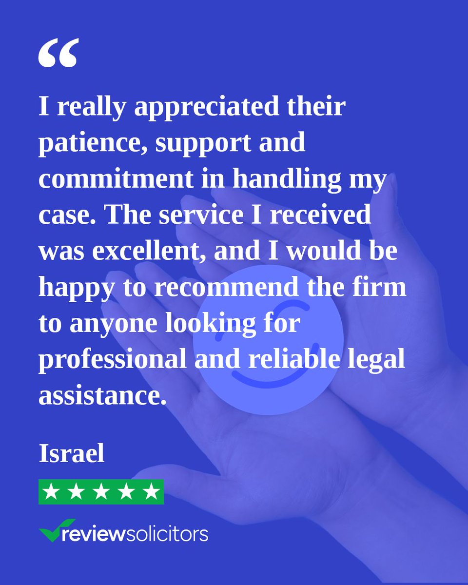 SBWLaw's tweet photo. Thank you, Israel. We appreciate your feedback and recommendation.
#feedbackfriday #onyourside #lawifrmuk https://t.co/RSWA2xD5R7