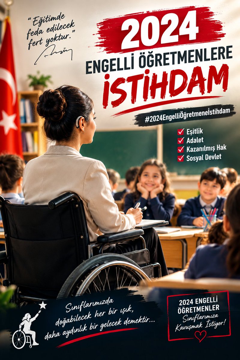 hekimearyenky30's tweet photo. Sesimizi defalarca duyurmaya çalıştık. Taleplerimizi anlattık, bekledik, umut ettik. Şimdi 2024 engelli öğretmenlerin yaşadığı çaresizliğe karşı bir adım atılmasını istiyoruz.
@RTErdogan @Akparti @tcbestepe @oktay_saral @Yusuf__Tekin @iletisim @hasandogan @fuatoktay @tcmeb #cuma
#CB2024EngelliÖğretmeniGör