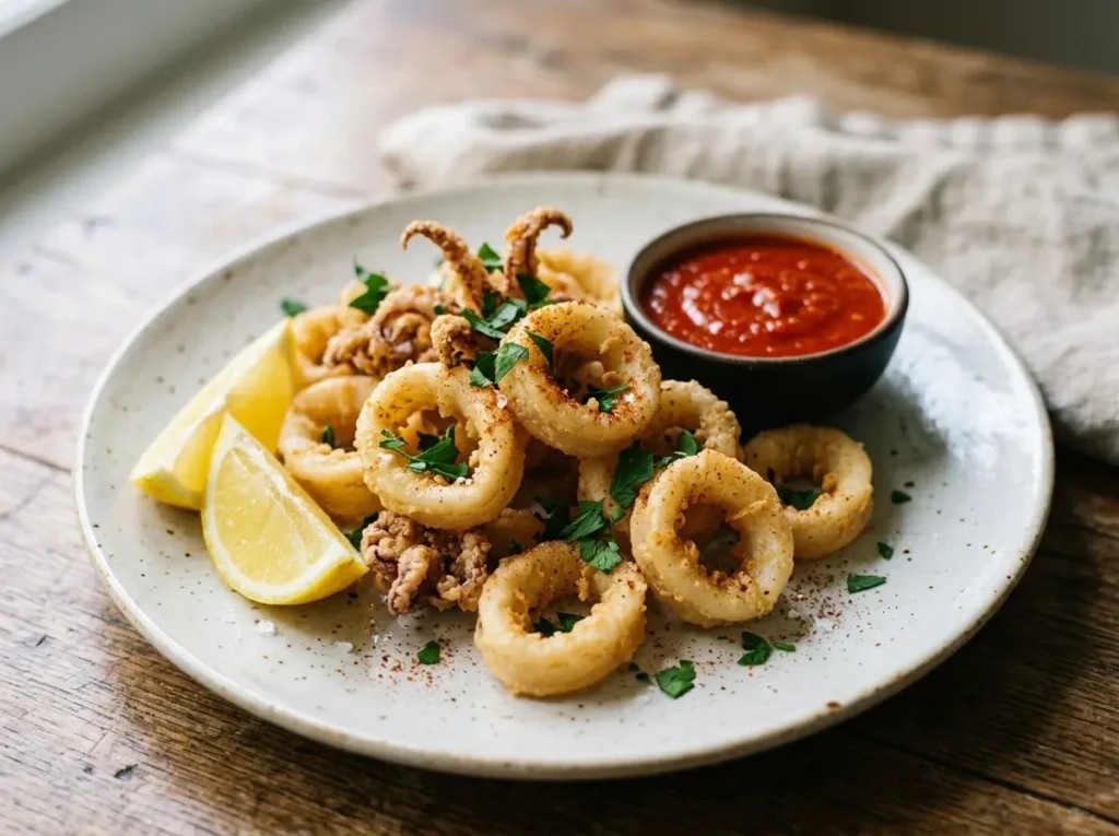 ElaneHacke2e7's tweet photo. Crispy Calamari

Soak rings in buttermilk for 30 minutes to tenderize and help the coating stick. Dredge in seasoned flour, then fry at 375°F for 2 minutes. Drain immediately for crisp, not greasy calamari. https://t.co/RN0Y27f8yf