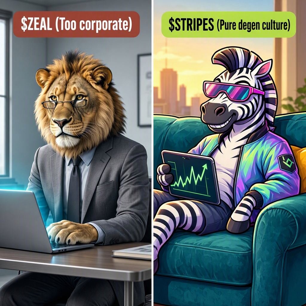 dennispeters192's tweet photo. 🦓 WHAT IS $STRIPES ALL ABOUT? 

HERE IS THE LORE: 🔥Let’s be real. $ZEAL did an amazing job, but they grew up. They put on a corporate suit, focused 100% on building utility, and in the process... they completely lost their wild meme stripes. 👔

❌We found those lost stripes right here on the launchpad. $STRIPES was built to keep the raw, chaotic, and funny day-one community culture alive. We are the rebellious cult brother of the ecosystem.

https://t.co/wBVOooML7F