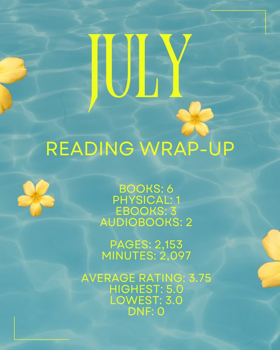 BilliSumask4u's tweet photo. July reading wrap-up! A slower reading month as we traveled often and stayed busy this summer. https://t.co/LIBfg7Iqd5
