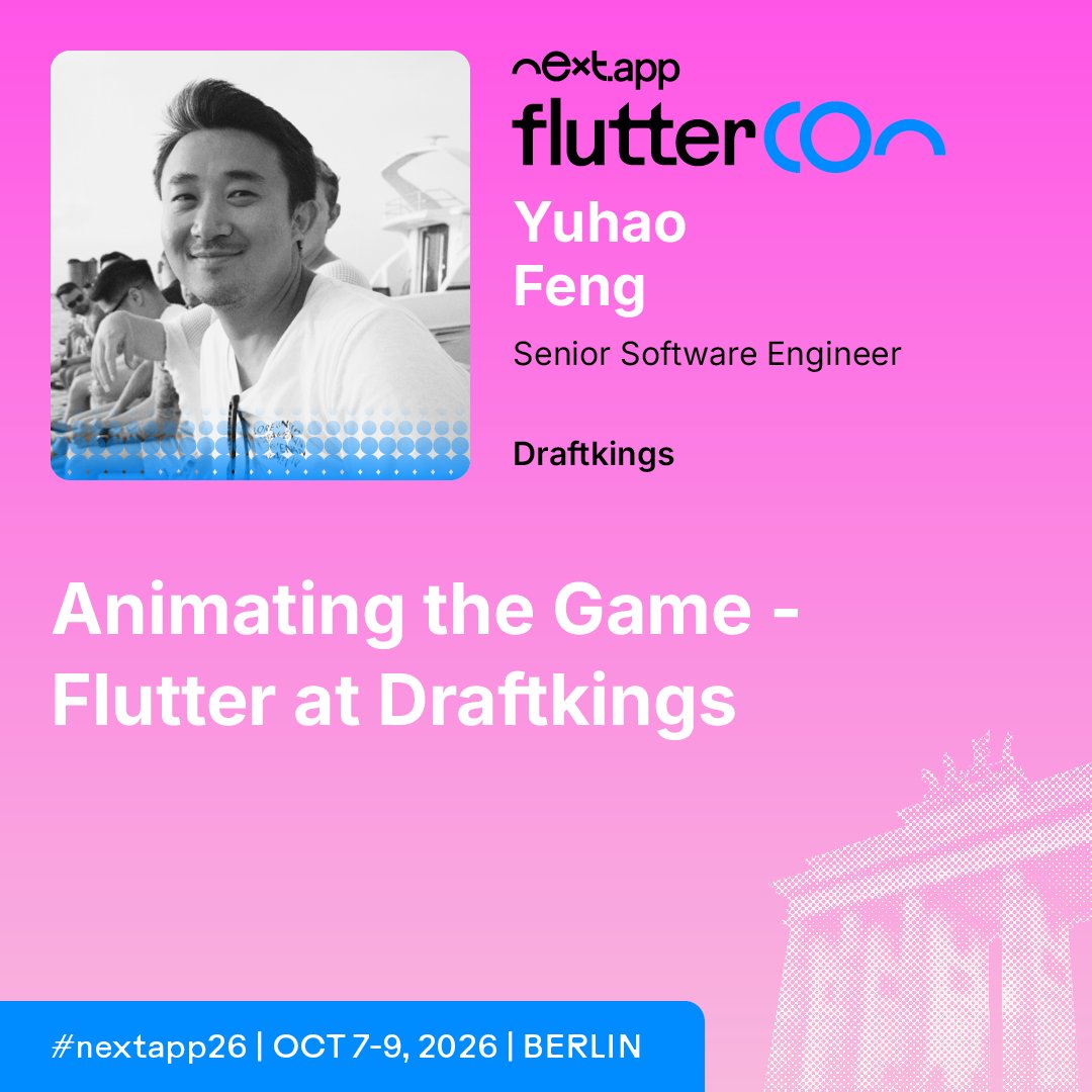 FlutterconWorld's tweet photo. Game-level animation in Flutter — what does that actually look like in production? 🎮
Yuhao Feng shares Flutter at the edge of animation at flutterCon Berlin.
Learn more: https://t.co/gByrPNTtTO
#nextapp26 #FlutterDev https://t.co/nYilaWD3C7