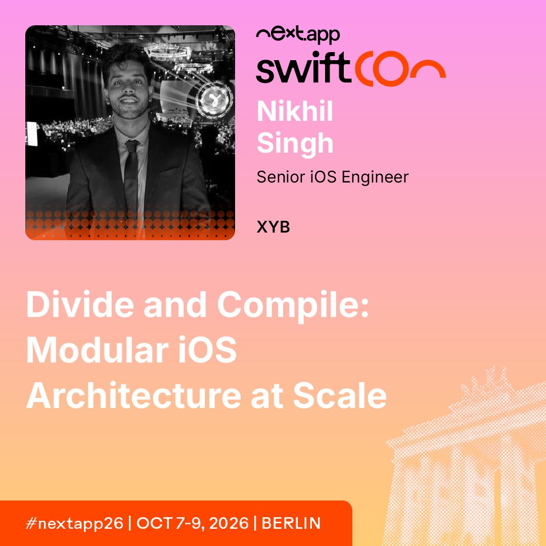 swiftconnextapp's tweet photo. Your iOS monolith won't scale forever. Modular architecture is the answer — if you do it right. 🧩
@creativemartial breaks it down at swiftCon Berlin.
Learn more: https://t.co/jPCmjiDWBG
#nextapp26 #iOSDev https://t.co/9kdbFZoCRs