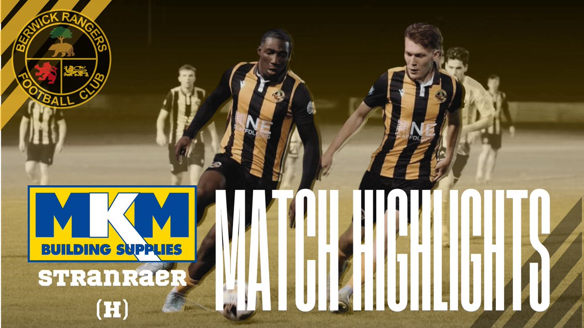 OfficialBRFC's tweet photo. 📺️  | Match Highlights!

Watch the best of the action from Tuesday night's five goal thriller against Stranraer over on the BRFC TV YouTube channel!

🔗 https://t.co/7OGu5c8vEN https://t.co/ATSoqECEhY