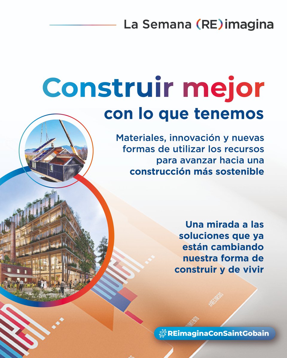 SaintGobainES's tweet photo. (RE)imaginar la construcción va más allá de descarbonizar. 🌍

Descubre 'Construir un Futuro Sostenible': bienestar, resiliencia, rendimiento y conservación de recursos para transformar el sector👉 https://t.co/vp799rFooZ

#REimaginaConSaintGobain #MakingTheWorldABetterHome https://t.co/2ukjf6MFrs