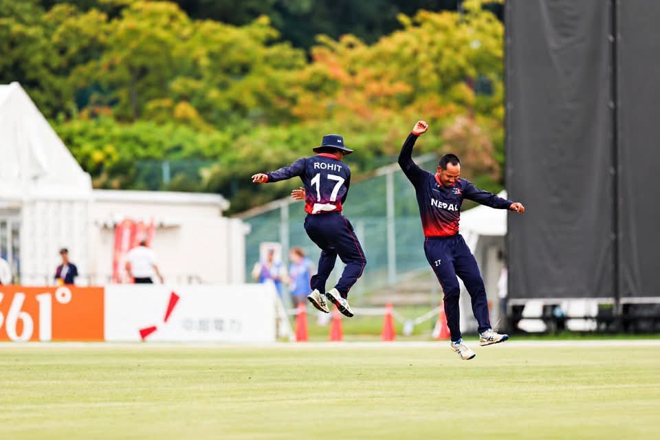 sigdel562's tweet photo. Massive victory. Still never lost to Afghanistan in T20I. The legacy continues. #NEPvsAFG #AsianGames2026 https://t.co/Z7nZ8y6NIA