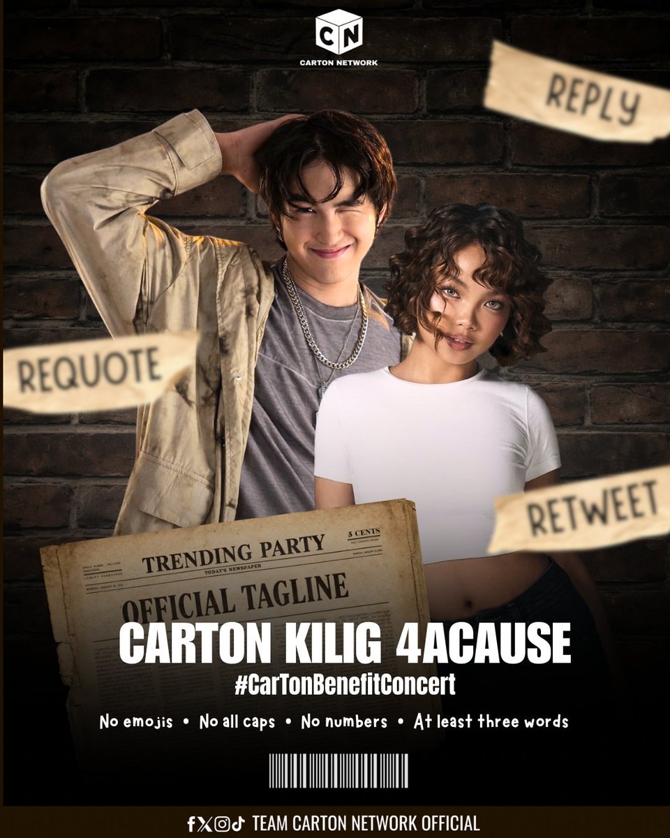 TeamCartonOFC's tweet photo. [ 𝐎𝐅𝐅𝐈𝐂𝐈𝐀𝐋 𝐓𝐏 ] 

Trending Party starts now! Couriers, Team Carmelle, Team Anton and CVs dive in, connect with fellow fans and make some noise! 

Rt • Rq • Reply • Like Goal : Five Hundred Replies here! Include at least three words with the tag!

Reply "carton shine together"

CARTON KILIG 4ACAUSE
#CarTonBenefitConcert