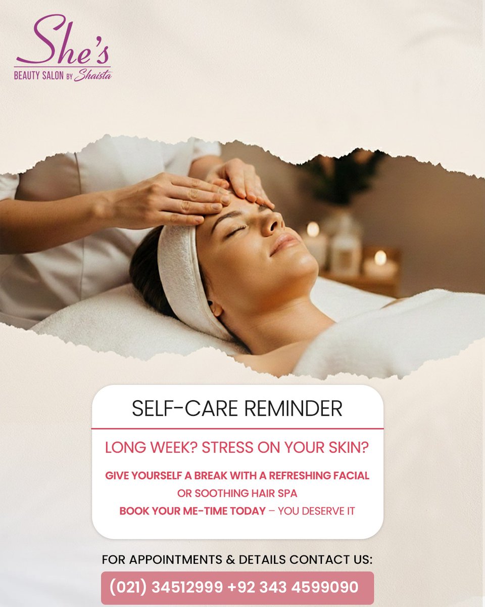 ModestaSoujo's tweet photo. Give your self-care an upgrade. Pause your busy week and give your skin the love it deserves with a refreshing facial or calming hair spa. Relax, recharge, and glow again! https://t.co/p4mqa9eagD