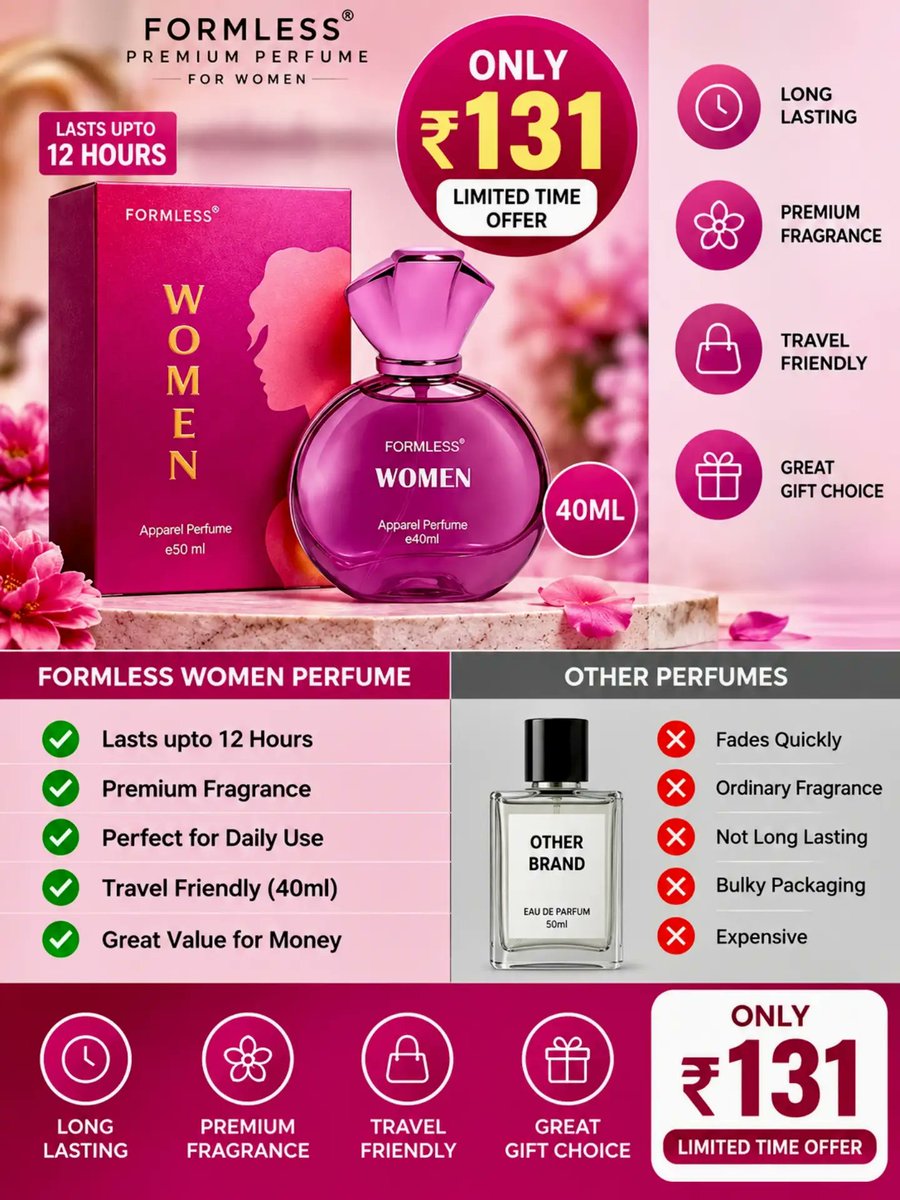 ArielHetchvas's tweet photo. ₹127 mein premium perfume? Luxury look aur long-lasting fragrance, woh bhi budget mein. Perfume lovers, kya aap ye deal loge? https://t.co/89oiShk8DY