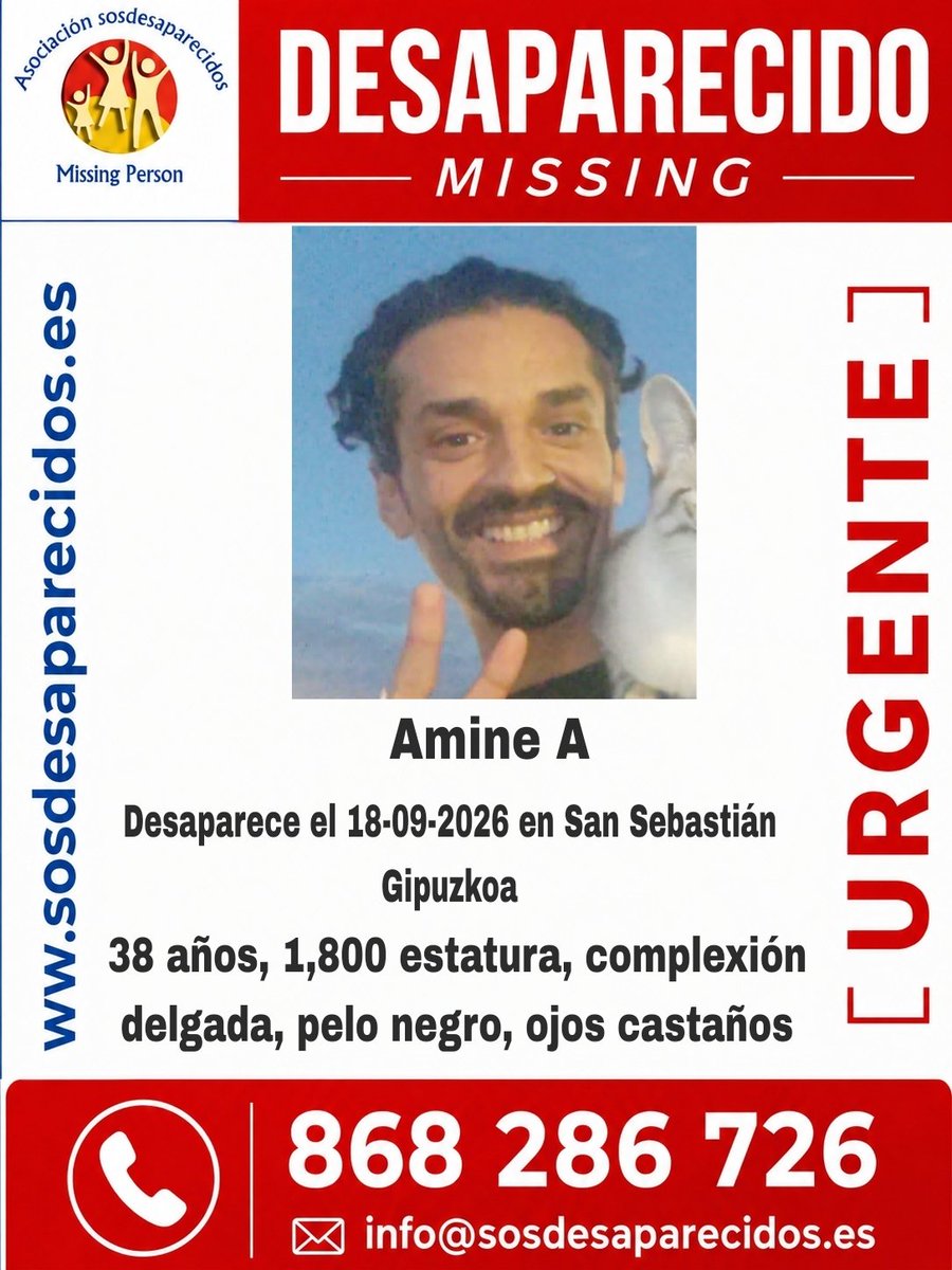 sosdesaparecido's tweet photo. DESAPARECIDO
#España #sosdesaparecidos #Desaparecido #Missing https://t.co/j6muGxJ4gK