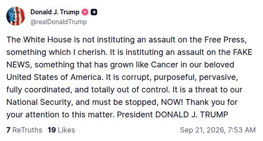 AFistfulOfTruth's tweet photo. Ready? I have been a little behind because I'm getting ready to deliver #TheDailySnack daily.
Here are the #TrumpTruthHighlights that I am including from 09/21/26 to date. I am not including everything - only things that stand out to me. Here we go!
Interesting choice of words https://t.co/Zkhqe5l2r5