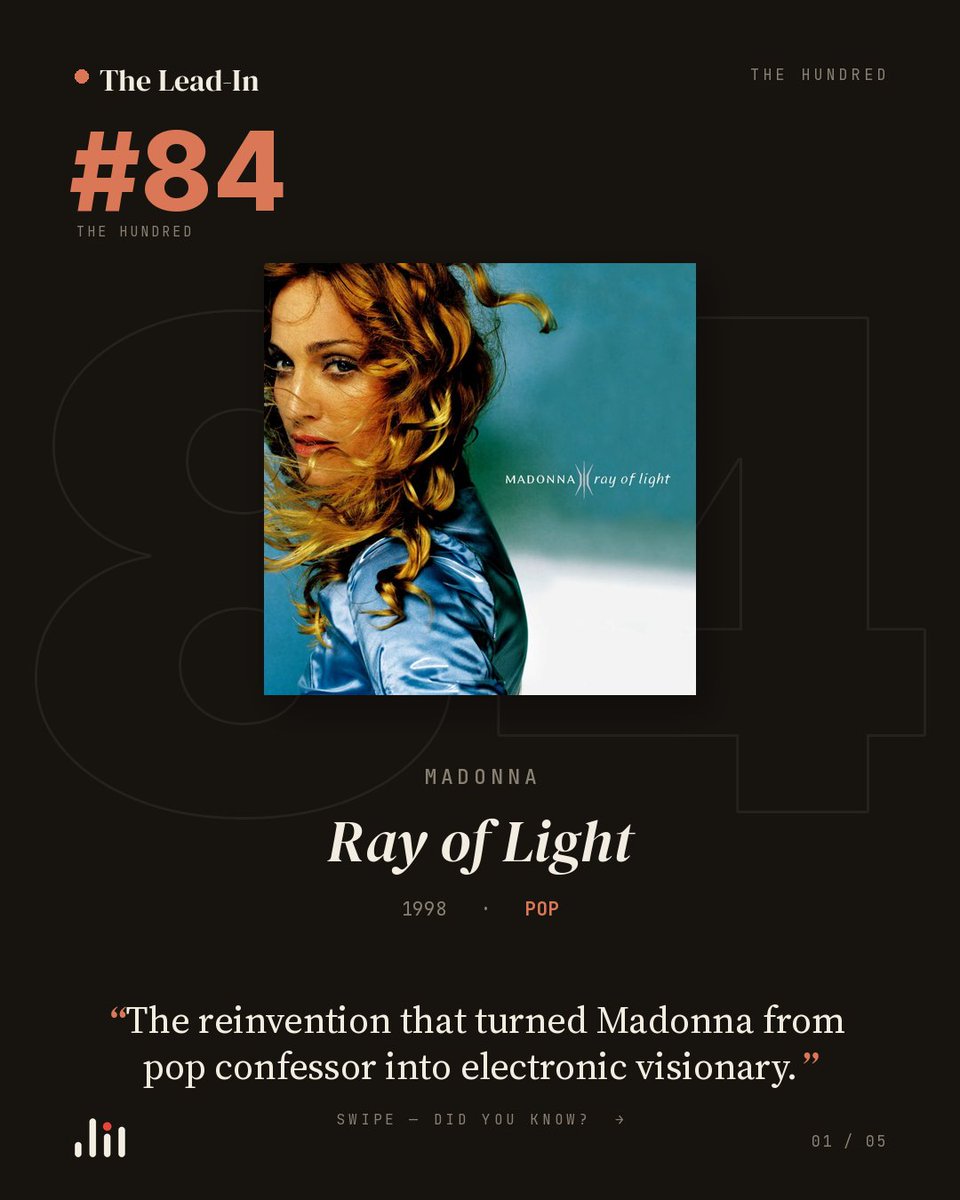 TheLead_in's tweet photo. Ray of Light is Madonna handing her voice to William Orbit and coming back with the most radical reinvention of her career. Number 84 in the Hundred.
https://t.co/6zd1S5rVaH
#madonna #rayoflight #recordcollection #vinylcommunity #vinyl https://t.co/hHW5ssbGCI
