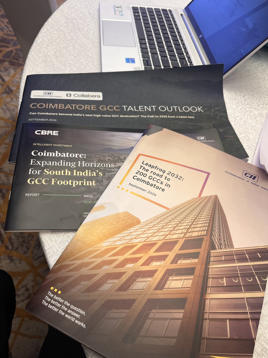 jaak_ash's tweet photo. 🤩
Today COIMBATORE IS HAVING A GCC MOMENT.

Something remarkable happened today.

3 major global/business intelligence organisations are putting Coimbatore’s GCC opportunity under the microscope:

🏢 @CBRE_India - GCC real estate & expansion potential

👥 @Collabera  - GCC talent outlook

🌍 @EY_India -  Leapfrog 2032: The Road to 200 GCCs in Coimbatore

Three  different perspectives. One city. One opportunity.

And this isn’t just about IT offices.

It is about talent + engineering + R&D + GCC + real estate + AI + global capability creation.
In association with @CII4SR