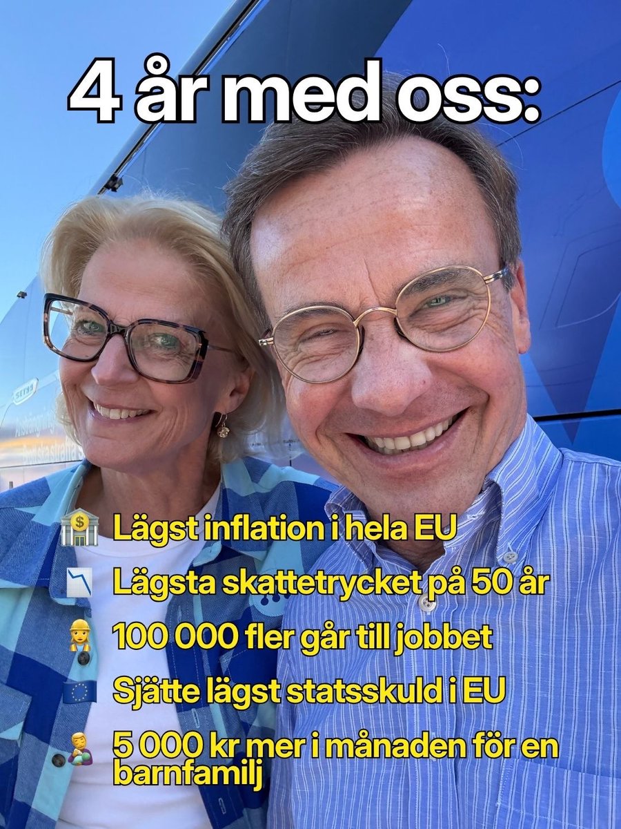 moderaterna's tweet photo. Vi har börjat få ordning på Sverige – men vi är inte framme än! https://t.co/dP83dLWvrC