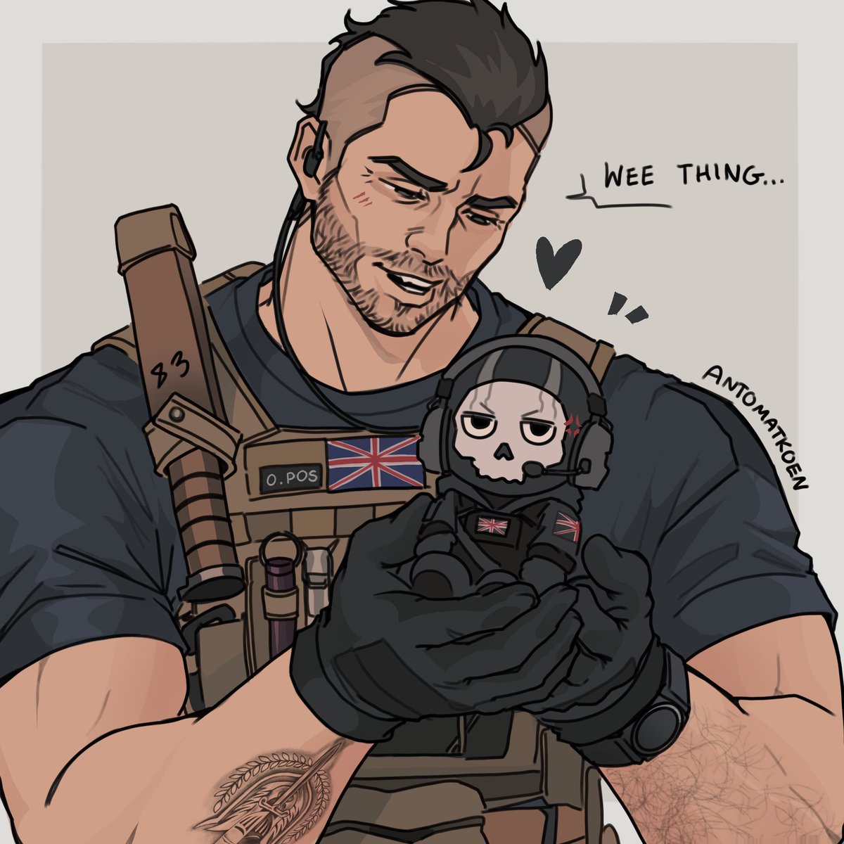 antomatkoen's tweet photo. Day 2 of drawing YOUR suggestions!

-

Soap holding tiny Ghost 🧡

Thank you @/radio.vik [On Instagram] for the suggestion!

#callofduty #mw4 #mw3 #mw2 #mw #ghostsoap #soapghost #ghoap #simonghostriley #johnsoapmactavish #soapcod #ghostcod #fanart #modernwarfare https://t.co/udhiEb2TXA