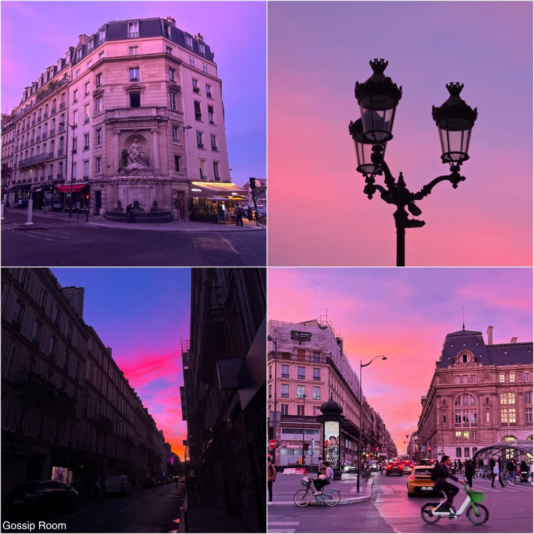 GossipRoomOff's tweet photo. 🚨 Paris se couvre de rose ! Le ciel de la capitale était absolument exceptionnel ce jeudi 24 septembre. 

À la tombée du jour, d'incroyables nuances de rose et de violet ont recouvert le ciel parisien, offrant un spectacle particulièrement photogénique. 

De nombreux Parisiens ont immortalisé ce magnifique coucher de soleil avant de partager leurs clichés sur les réseaux sociaux. Pendant quelques minutes, Paris semblait presque irréelle. 🩷✨ (via X)

📸: @honeeyso, @miaoumai, @balim3abladi, @presquerico