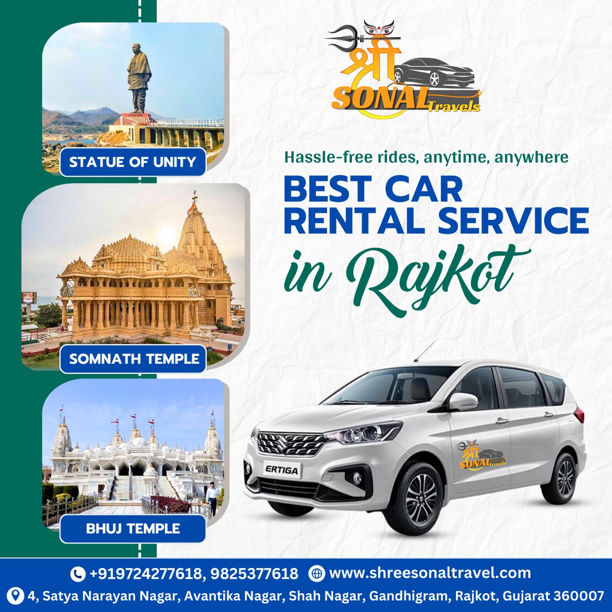TiffaniStennett's tweet photo. Explore Gujarat in comfort with Shree Sonal Travels, Rajkot’s trusted car rental service. Enjoy safe, reliable, affordable rides with professional drivers for family trips, business travel, and pilgrimages to Somnath, Bhuj, and the Statue of Unity. https://t.co/msugV2EKvM