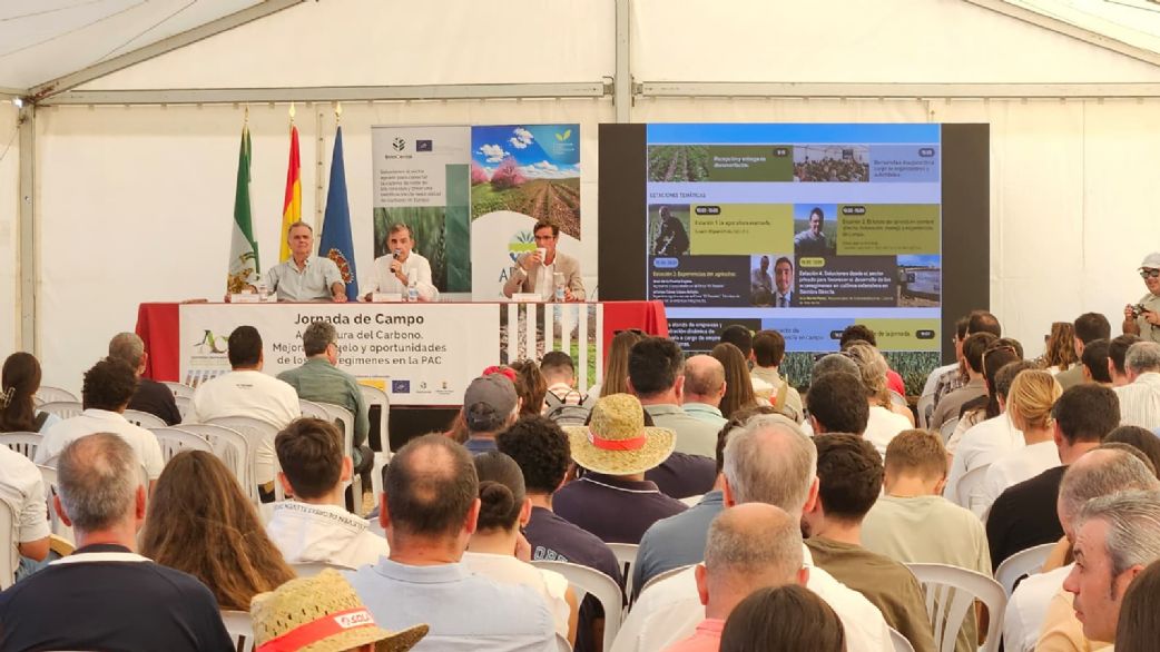 qcom_es's tweet photo. 📊 La AEACSV reúne a 200 profesionales en Villalba del Alcor (Huelva) para abordar la siembra directa y las cubiertas vegetales. La jornada se enmarca en el proyecto LIFE Innocereal EU y el convenio con el MAPA.
🔗 https://t.co/hM4CpyWVAI
#LIFEInnocereal #AEACSV #Huelva https://t.co/IE1xGPyI0G
