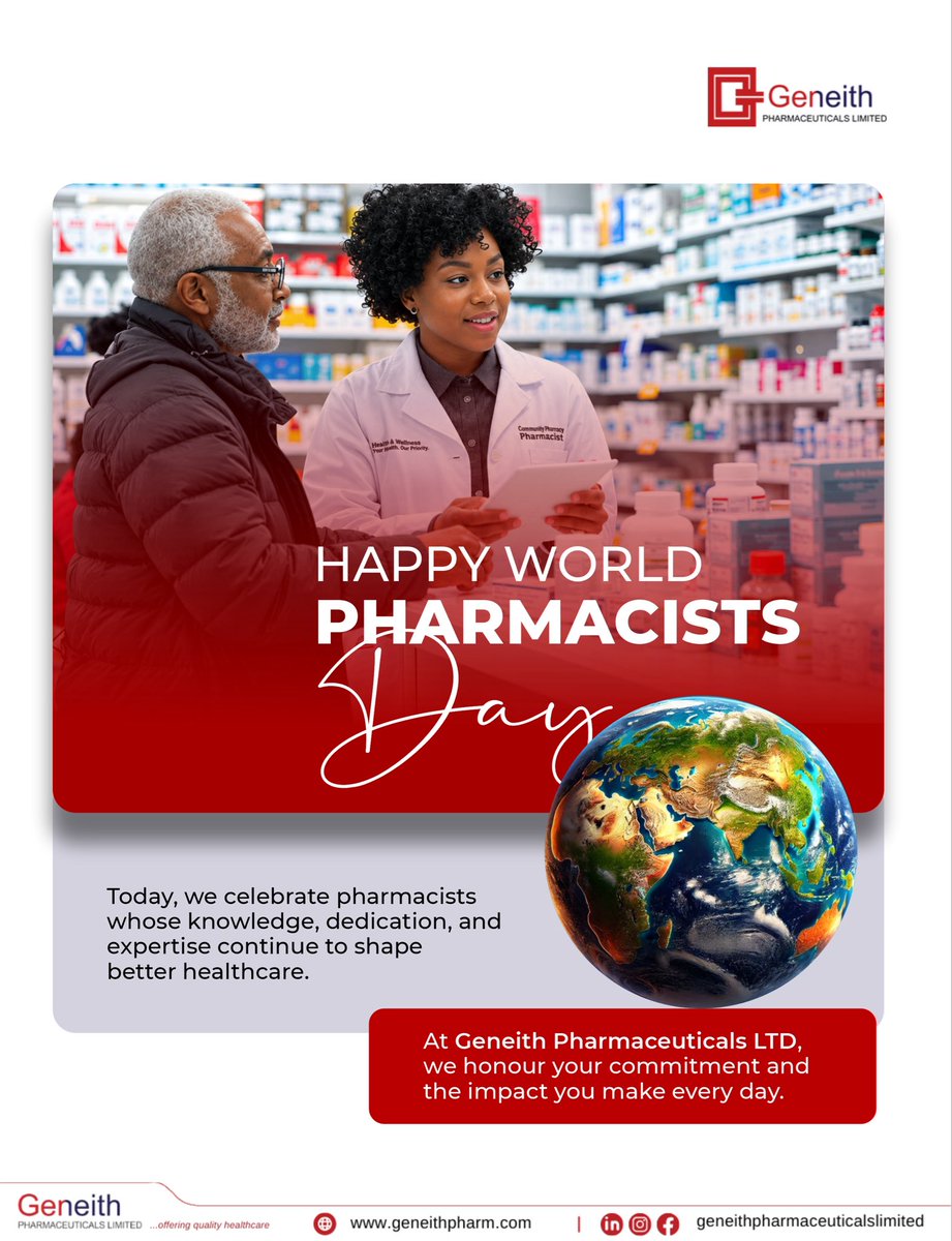 geneithpharmltd's tweet photo. Behind every prescription is a dedicated professional committed to your well-being. Today, we celebrate the guardians of medication safety and patient care.   

#Pharmacist
#PharmacyLife
#HealthcareHeroes
#pharmaceuticalcompanies https://t.co/WhQdzcYiW2