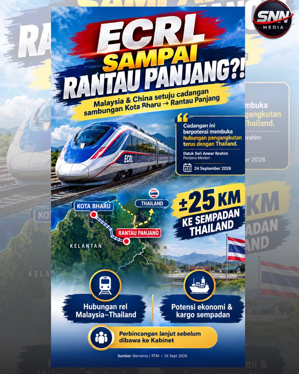 SuaraNewsNet's tweet photo. Adakah Rantau Panjang bakal jadi pintu baharu ECRL ke Thailand? 

#ECRL #RantauPanjang #KotaBharu #Kelantan #MalaysiaThailand #Ekonomi #Infrastruktur https://t.co/w2atj1Cd1M