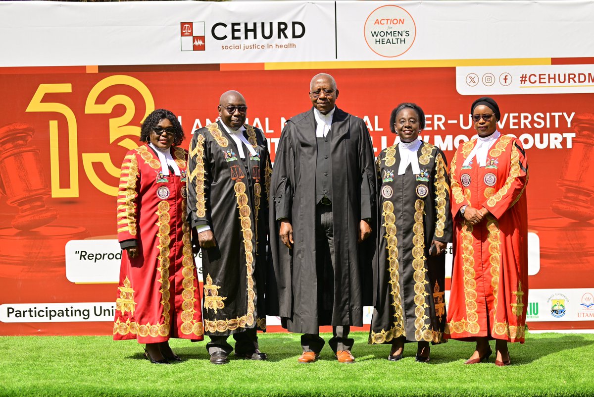IGGUganda's tweet photo. NURTURING INTEGRITY, CONSTITUTIONALISM  & THE RULE OF LAW 
The @IGG Lady Justice Naluzze Aisha Batala, is one of the Judges at the Finals of the 13th Annual National Inter-University Constitutional Law Moot Court Competition, organised by the Centre for Health, Human Rights and Development (CEHURD) at Hotel Africana today.
Lady Justice Naluzze is serving on the panel of Judges alongside:
1. Hon. Rtd. Justice Stephen Martin Egonda Ntende
2. Hon. Justice Catherine Bamugemereire
3. Hon. Justice Geoffrey Wilfred Kiryabwire
4. Hon. Justice Eva Luswata
The Moot Court Competition provides law students with an opportunity to strengthen their skills in legal research, constitutional interpretation, advocacy and public speaking—competencies that contribute to nurturing a professional, ethical and accountable legal profession.
This year’s competition is held under the theme:
“Reproductive and Gender Justice in Uganda: Navigating Constitutional Rights, Public Interest and Social Values.”

#CEHURDMoot2026