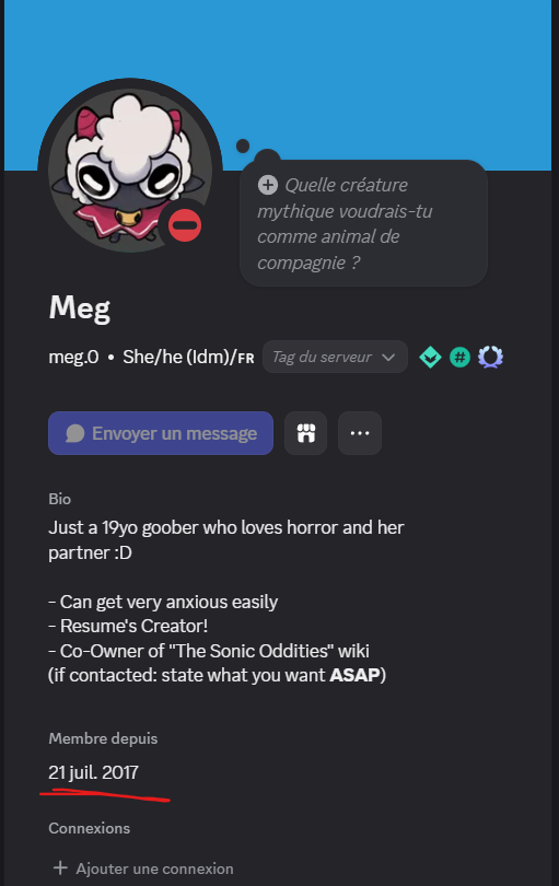 Megdrawingz's tweet photo. @discord @discord_support To anyone wondering, my account was created BACK IN 2017. https://t.co/5Abmk5804V