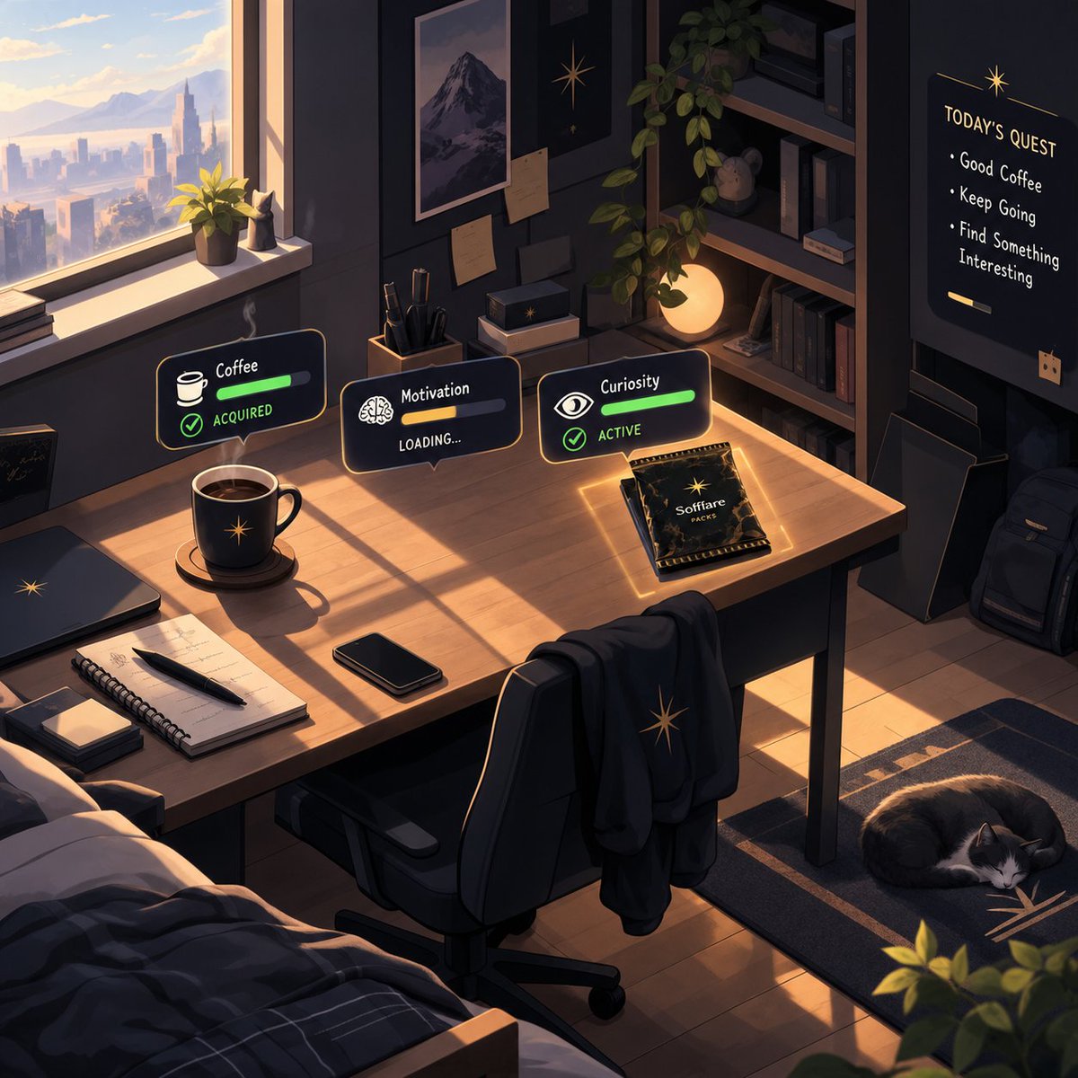 ZhopianLore's tweet photo. Late GM 🖤

Coffee: finally acquired. 
Motivation: loading…
Curiosity: already active.

Now let's see what the day, and maybe a Solflare Pack, has waiting.
@solflare https://t.co/AQPhetxyRZ