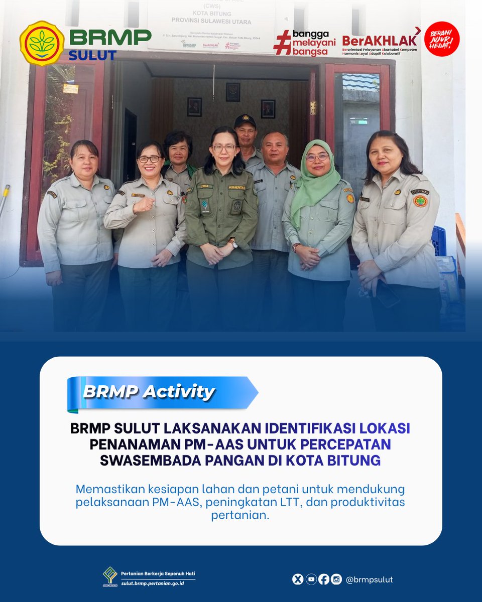 BpsipSulut's tweet photo. BRMP Sulut Laksanakan Identifikasi Lokasi Penanaman PM-AAS untuk Percepatan Swasembada Pangan di Kota Bitung https://t.co/uCMbtHCIli