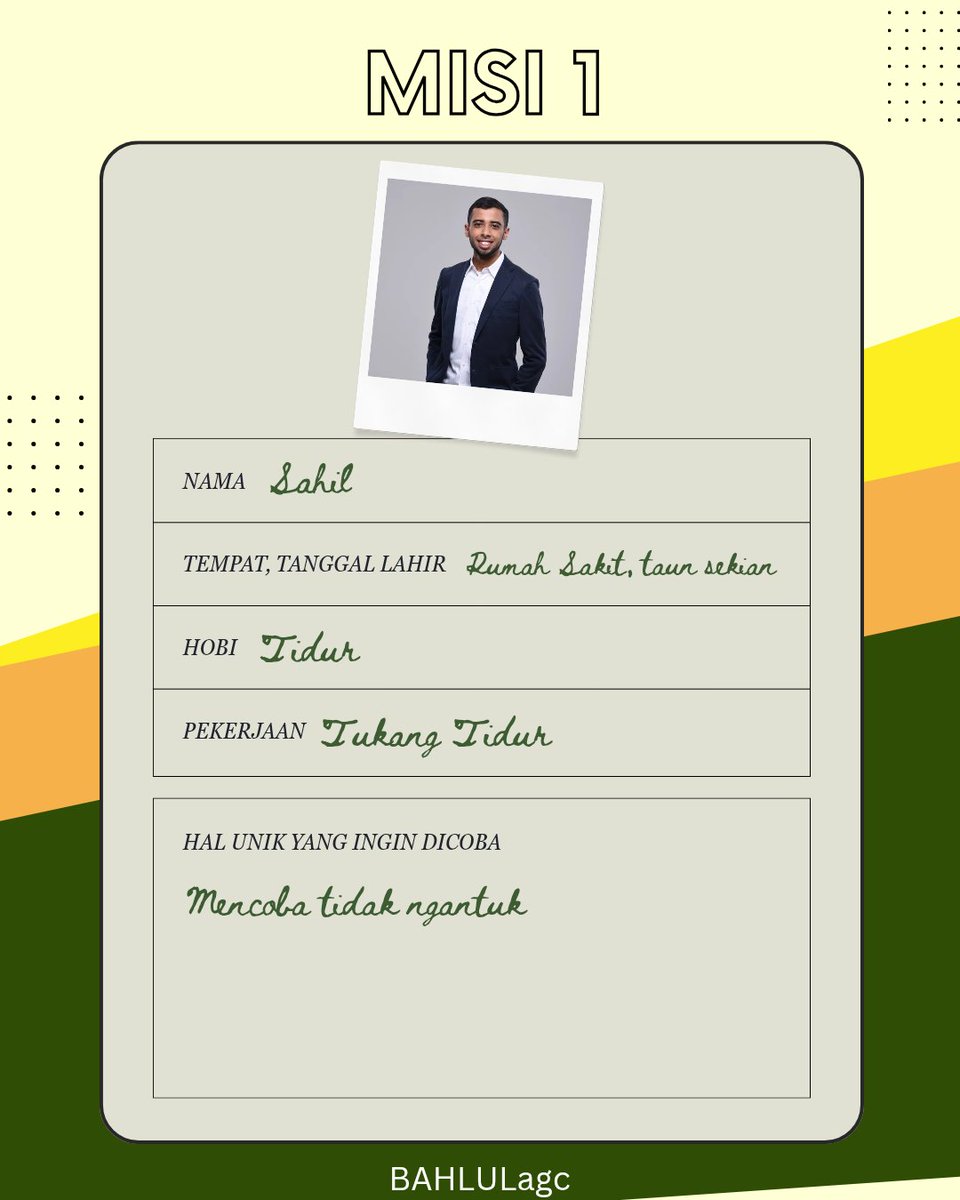 BAHLULagc's tweet photo. Nah kan, ternyata kita belum tau nih siapa guest tersebut. Untuk itu, kalian diharapkan membuat perkenalan diri secara singkat. Tenang aja, template udah kita siapin, kalian tinggal isi aja. Supaya episode 0 ini bisa jalan lagi, oke! https://t.co/aceoFjfmQo