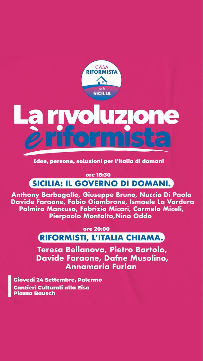 TeresaBellanova's tweet photo. Ieri a Palermo una bella partecipazione e un confronto vero sul futuro del centrosinistra. Grazie a Davide Faraone per l’invito e grazie a tutte e tutti per l’affetto che non mancate mai di farmi sentire.❤️
Ho posto una questione che considero decisiva: dobbiamo costruire rapidamente un programma comune e attorno al tavolo deve esserci tutta la coalizione.
Non servono polemiche con la testa rivolta al passato, ma neppure possiamo mettere la testa sotto la sabbia. Le differenze ci sono, anche su questioni importanti. Negarle sarebbe un errore, trasformarle in veti reciproci sarebbe ancora peggio.
La politica serve esattamente a questo: confrontarsi, mediare, trovare una sintesi. Nessuno deve abiurare alla propria storia e alle proprie idee. Ma tutti devono contribuire a costruire una visione condivisa, se si vuole mandare a casa la destra e, soprattutto, essere credibili nel governare il Paese.
Non basta stare contro. Bisogna sapere per cosa si sta insieme e quale Italia e quale Europa si vogliono costruire.