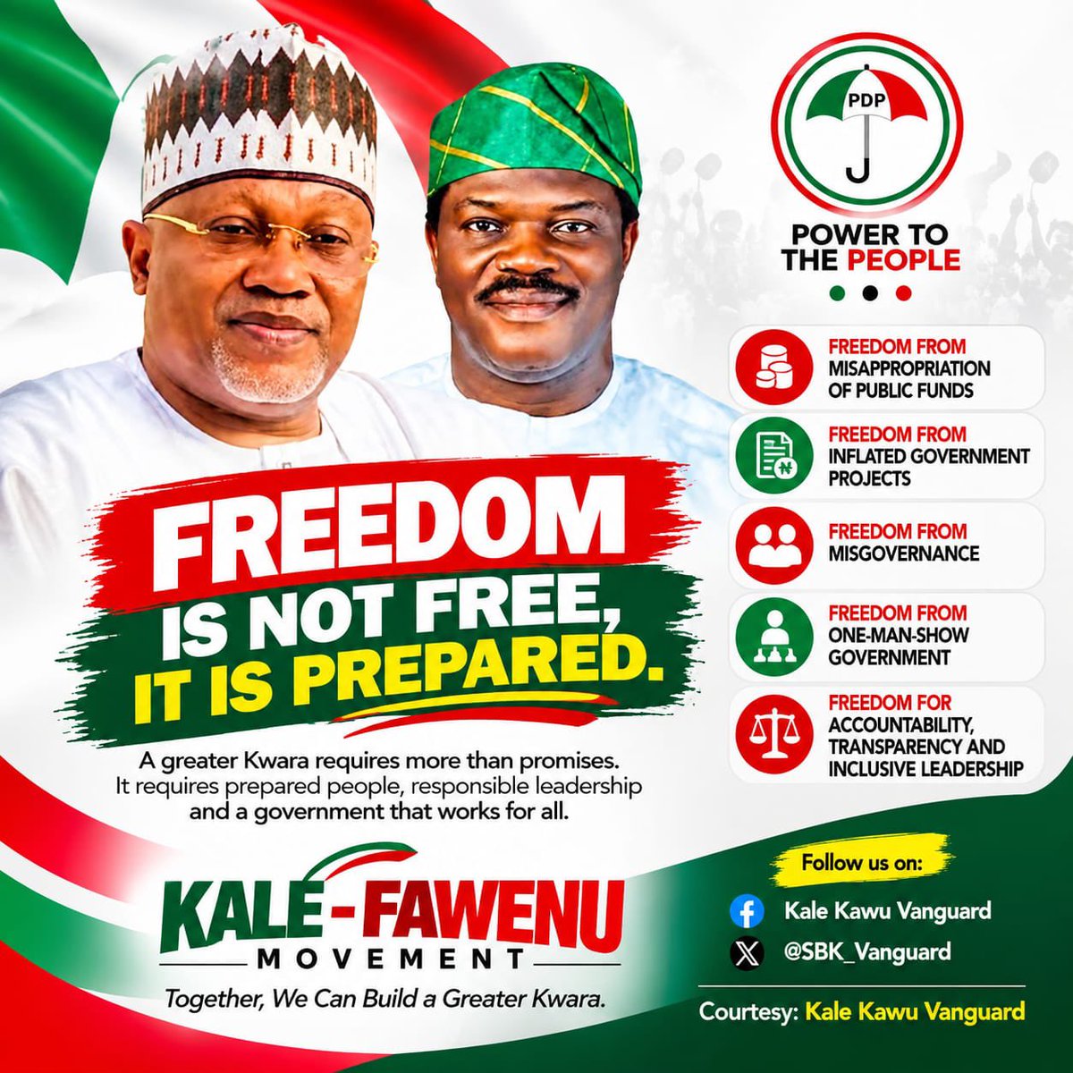 SBK_Vanguard's tweet photo. 𝗙𝗥𝗘𝗘𝗗𝗢𝗠 𝗜𝗦 𝗡𝗢𝗧 𝗙𝗥𝗘𝗘 —𝗜𝗧 𝗜𝗦 𝗣𝗥𝗘𝗣𝗔𝗥𝗘𝗗 .

Freedom means preparing for a government where public resources are treated as the people’s resources.

The 𝗞𝗮𝗹𝗲–𝗙𝗮𝘄𝗲𝗻𝘂 𝗠𝗼𝘃𝗲𝗺𝗲𝗻𝘁 stands for the pursuit of: https://t.co/RnyWtOEeKp