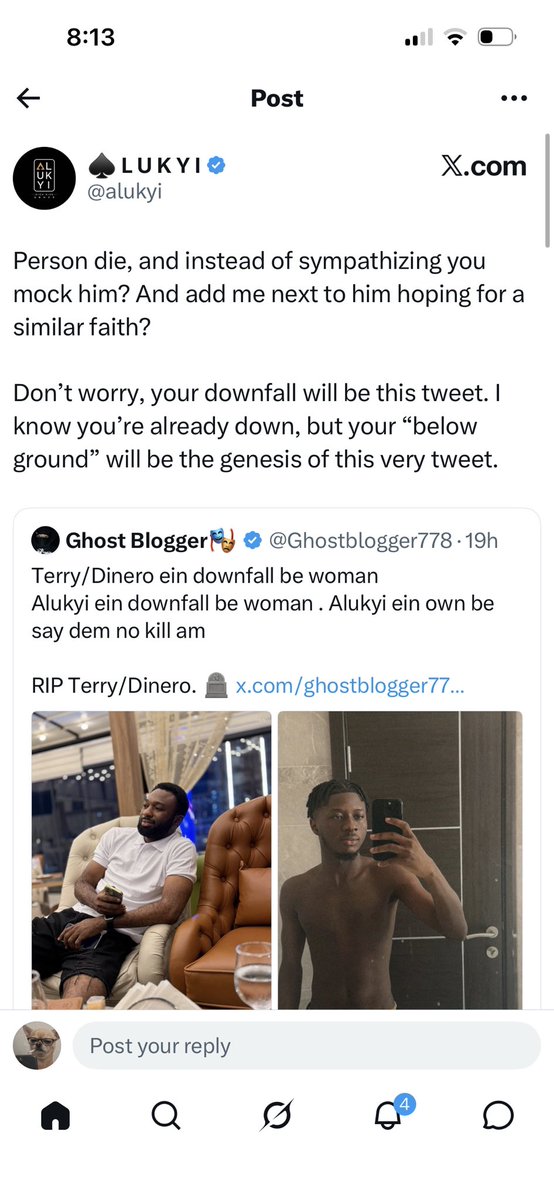 45doubled's tweet photo. ghost blogger go delete post sia 🤣🤣
your man dey fear say he go dìe https://t.co/sCw5pkDhg9