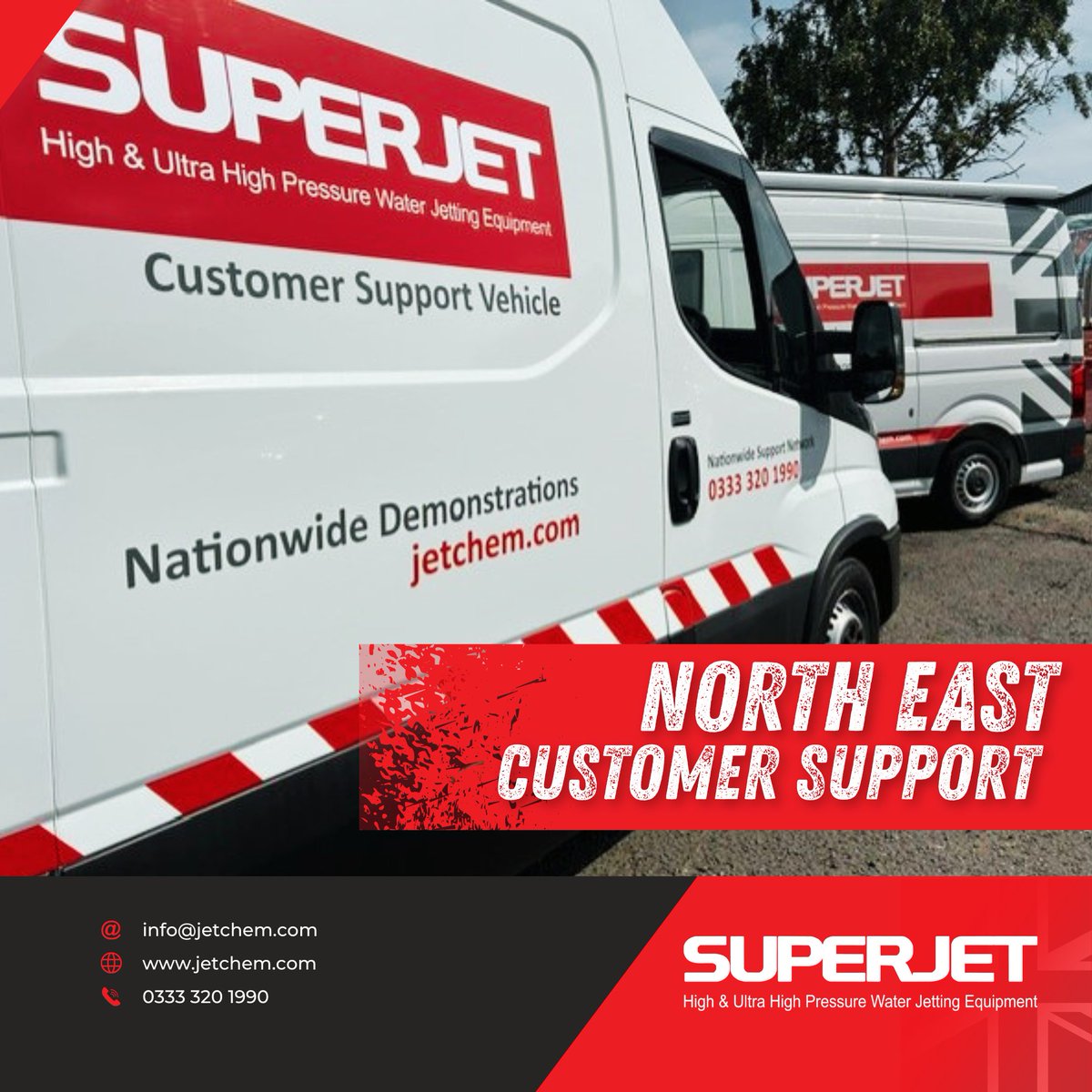 Superjet_UK's tweet photo. We've got you covered!

Our North East depot, based in Durham, can support your fleet with servicing, repairs, spares and accessories. 

find us here - https://t.co/sHlyPPVQsN

#teamsuperjet #jetterservicing #jetterrepairs https://t.co/1qxwyIEPdX