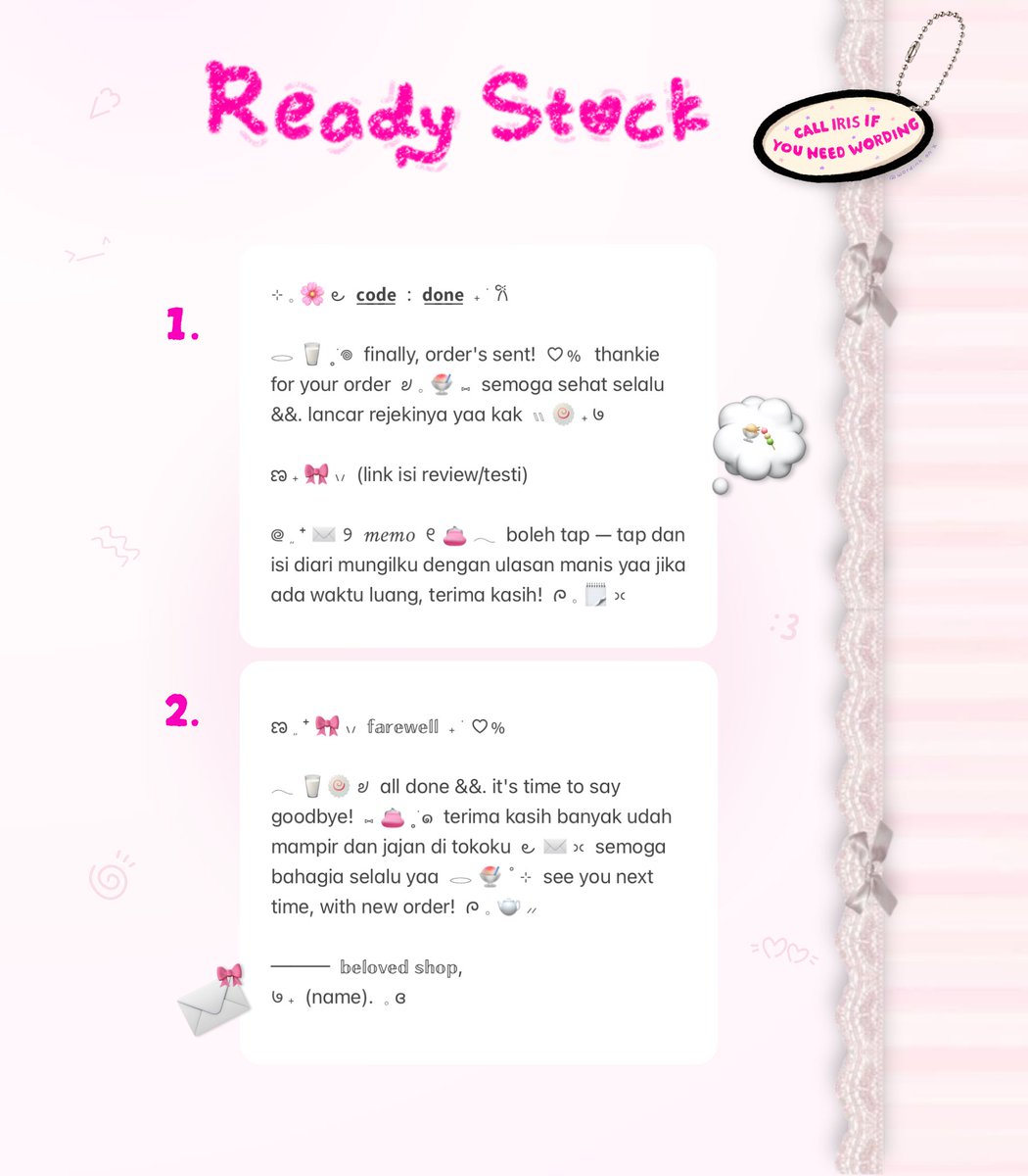 wordinh's tweet photo. ⠀
help rt juseyo  ..  ♡%

🎀🥛  back in stock  ..  < GRATITUDE / THANK YOU WORDING >  👛  only 5.500 coins @ each!  🍧  kindly chit — chat via dm to purchase iaa  🌸

rs ready stock #bealanja https://t.co/OQ6XtGjjMS