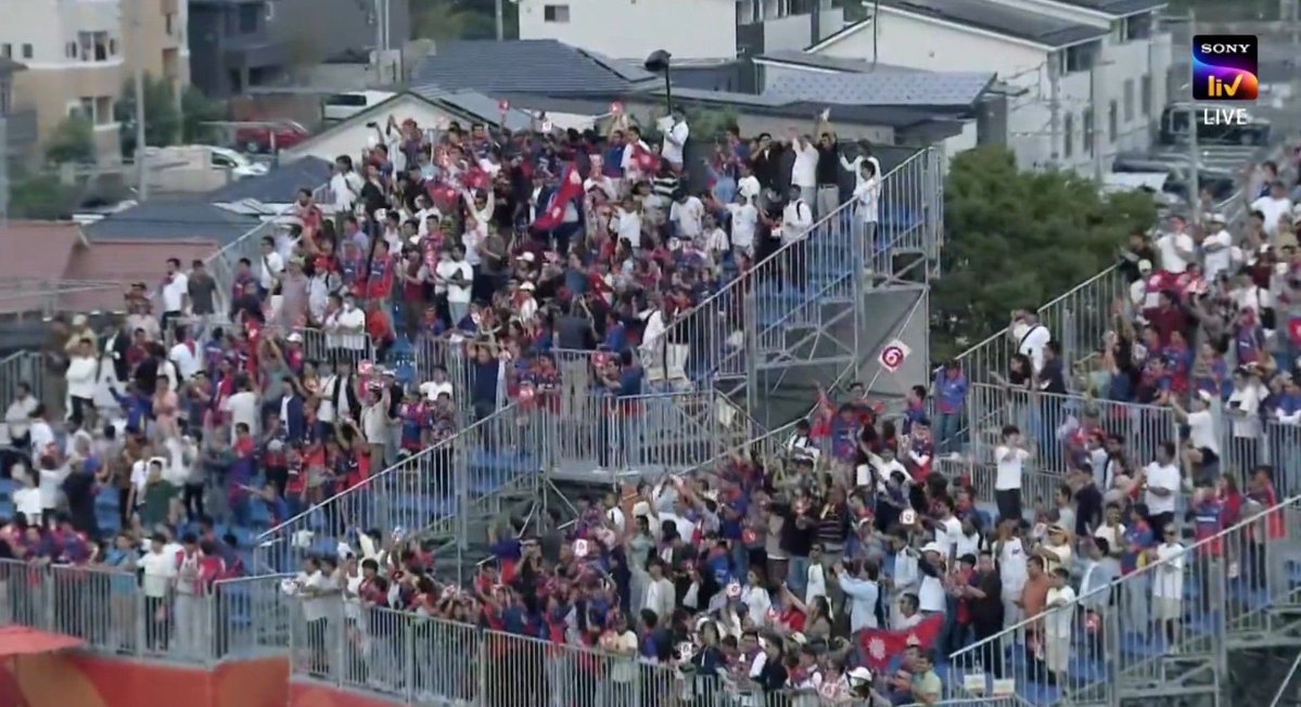 mufaddal_vohra's tweet photo. NEPAL FANS IN JUBILATION AFTER BEATING AFGHANISTAN IN ASIAN GAMES. 😍🔥 https://t.co/DATZuJSzkU