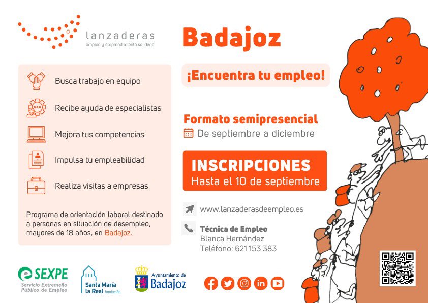 FormacionBJZ's tweet photo. ¿Buscas #trabajo? Aún estás a tiempo.

Más de 30 personas ya participan en las Lanzaderas de #Empleo de #Badajoz.

Asesoramiento gratuito para mejorar la búsqueda de empleo, preparar entrevistas y aumentar tus oportunidades laborales.

👉 Inscríbete:
https://t.co/s9ivlTK9r1 https://t.co/Ahknqb81Az