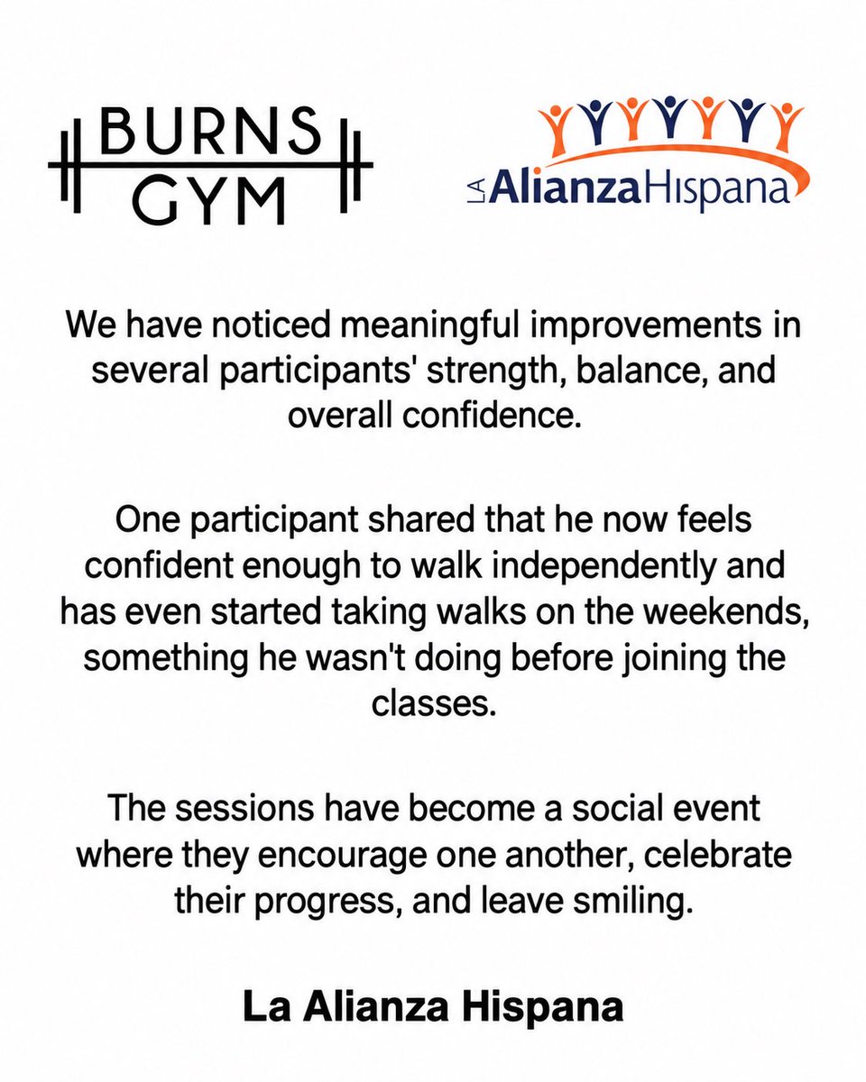 Burns_Gym's tweet photo. Thank you to the team at La Alianza Hispana in Boston 🇺🇸 for sharing this wonderful feedback. https://t.co/FjZHSCAlmc