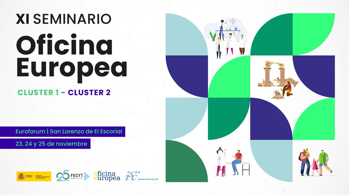 HorizonteEuropa's tweet photo. 📣Abierta la preinscripción al XI Seminario Oficina Europea, centrado en los Clústeres 1 (Salud) y 2 (Cultura, Creatividad y Sociedad Inclusiva)

🗓️23, 24 y 25 de noviembre
📍San Lorenzo de El Escorial (Madrid)
👉 Preinscripción hasta el 16 de octubre
🔗https://t.co/CWFrA57sEm https://t.co/Aei4z9E6ZQ