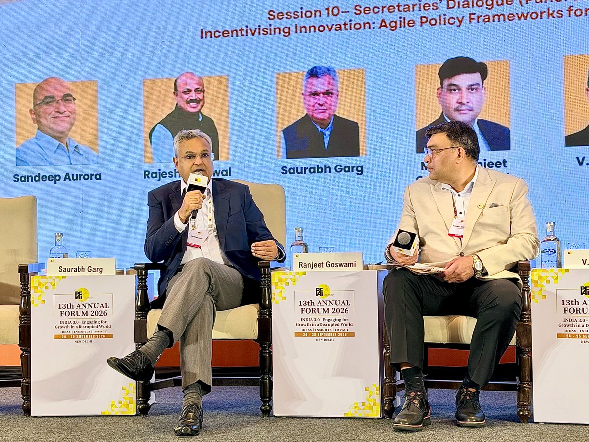 GoIStats's tweet photo. At the 13th PAFI Annual Forum, Dr. Saurabh Garg, Secretary, MoSPI, was part of the Secretaries’ Dialogue panel on “Incentivising Innovation: Agile Policy Frameworks for Future Ready India.” The session brought together perspectives on fostering innovation and building agile policy frameworks, with Dr. Garg highlighting how technology and AI are complementing established statistical processes, enabling faster data collection, processing and compilation.

He also spoke about the GOI Stats App, availability of Advanced Release Calendars for researchers and India’s adoption and continued adherence to UN statistical standards and protocols.

For latest updates & insights, visit MoSPI’s official website: https://t.co/BbFzVJWyQH

#MoSPI #NSO #PAFI #PAFIAnnualForum #OfficialStatistics #DataForDevelopment #GoIStats #DigitalIndia #AI #DataInnovation #GovernmentOfIndia #FutureReadyIndia

@Rao_InderjitS @_saurabhgarg @PIB_India @PibMospi @NITIAayog @mygovindia